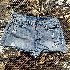 Blank NYC Women's Distressed Denim Shorts - Blue